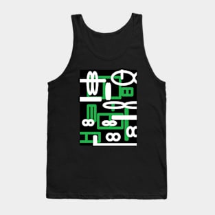 Green and black geometric abstract art Tank Top